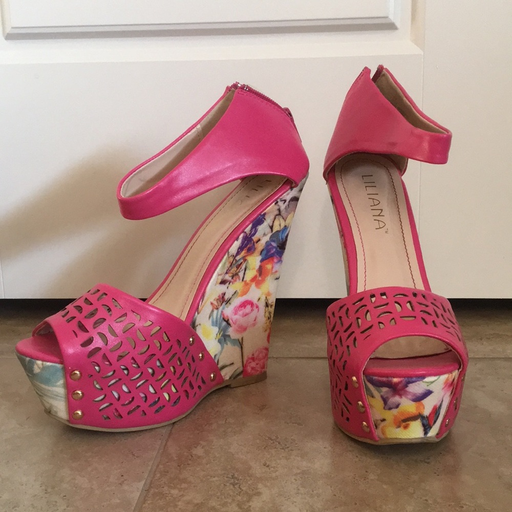 Pink High Heel Wedges